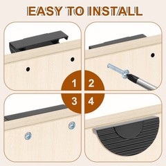 2 Pack Half Moon Cabinet Pull, 2.52″ Hole Center Drawer Pulls, Black