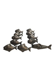 Lot of 11 Cast Iron Fish Drawer Pulls Dark Gray Cabinet Handles Draw Pulls READ
