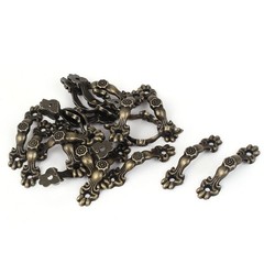 Jewelry Box Door Arch Shape Pull Handle 30mm Hole Center Bronze Tone 20pcs