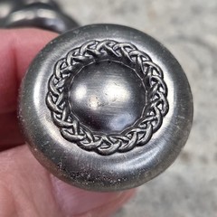 Lot of 10 Vintage Style Metal Cabinet Knobs Drawer Pulls Braided Pewter Finish