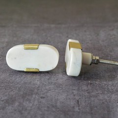 Oval Stone Brass Knob | Pull Handle | Drawer Knob | Furniture Knob | Cabinet …