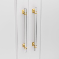 Lepatape 10 Pack 7-1/2 Inch Modern Silver Gold Cabinet Pulls Stainless Steel Zin