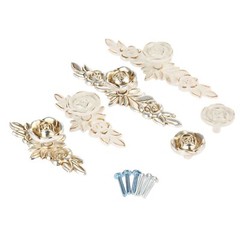 European Style Kitchen Cabinet Knob Rose Drawer Door Pull Handle Hardware Decor