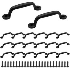 10 PCS Black Barn Door Handles Zinc Alloy Gate Pulls 2.95×3.54 Inch Cabinet