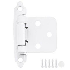 20 Pack 10 Pair White 1/2 Inch Overlay Semi Concealed Self Closing Hinge Set