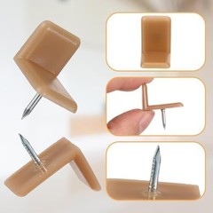 30 Pcs Tack-In Drawer Glides L-Shape Plastic Slider Brown Furniture Repair Kit