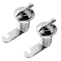 Jiozermi 2 Packs 1 1/8″ Thumb Operated Offset Cam Lock, T 1 1/8 Inch, Silver