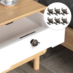6Pcs Retro Light Brown Zinc Alloy Cabinet Handles Mini Decorative Drawer Knobs