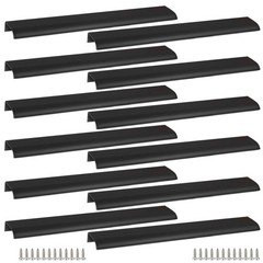 12 PCS Black Back Mount Finger Edge Pull 300mm/11.8″ Aluminum Hidden