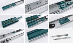 PAIR Soft Close Ball Bearing Drawer Slides Full Extension 18 in 20 in SOLID