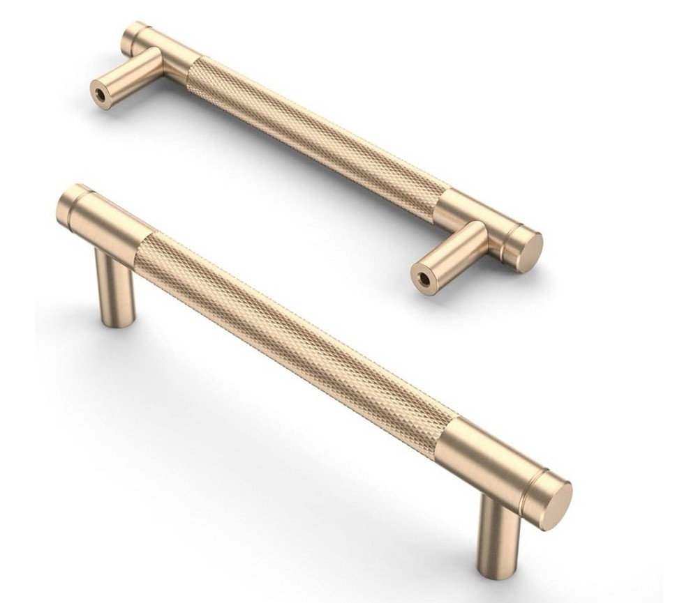 Asidrama 20 Pack 5 Inch(128mm) Gold Cabinet Pulls Knurled Cabinet Handles