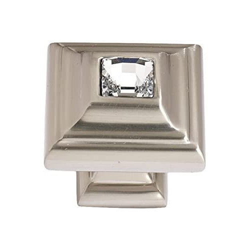 Alno C213-CLR/SN Swarovski Crystal 1 1/4″ Crystal Knob Satin Nickel