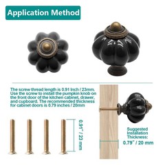 Seimneire 12pcs Black Vintage Ceramic Cabinet Knobs and 12 Pieces,
