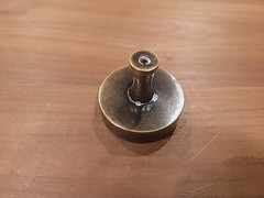 Colonial Bronze Company Round Cabinet Knobs– Antique Brushed Brass Finish