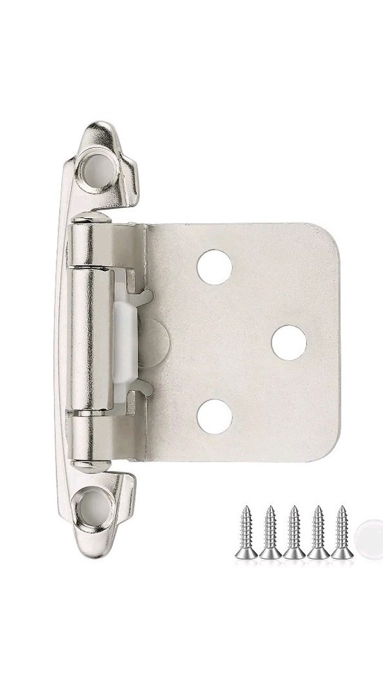 30 Pack 15 Pair Brushed Nickel Cabinet Hinges 1/2″ Overlay Kitchen Cabinets