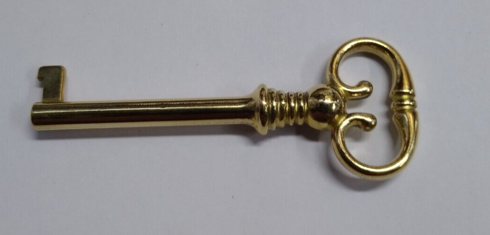 Universal Skeleton Furniture Cabinet Key Lock Polished Solid Brass 2-3/4″ Long