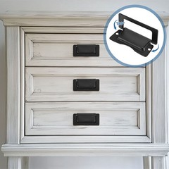 4Pcs Recessed Pull Door Handle Invisible Flush Pull Handle with Screw Black