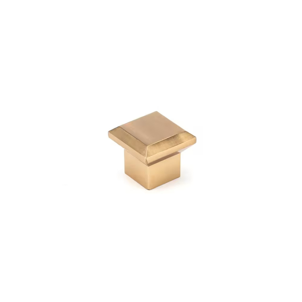 1-5/16 In. (34 Mm) Classic Aurum Brushed Gold Square Cabinet Knob