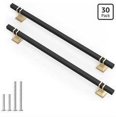 10pk Lepatape 10″ Hole Center Black & Gold Cabinet Pulls Kitchen Drawer Handles