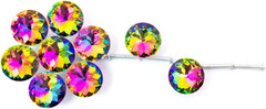 10 Pack Drawer Knobs, 30Mm Colorful Crystal Glass Cabinet Dresser Pulls