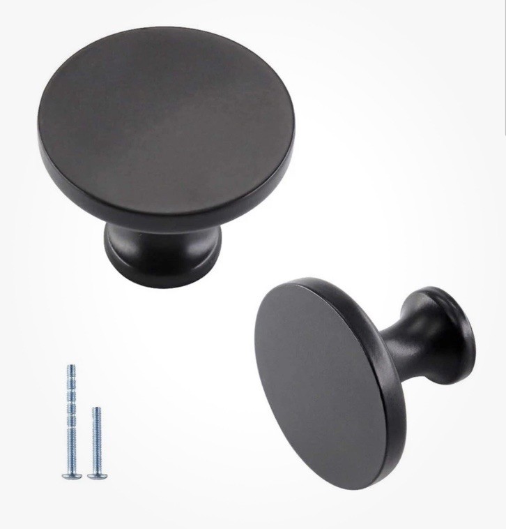Homdiy 10 Pack Matte Black Cabinet Knob Solid Drawer Modern Cabinet Hardware