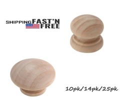 Silverline Wood Round Knob 1.5″ for Cabinets Drawers Pulls Unfinished Hardware
