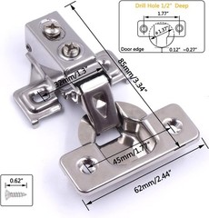 20 Stainless Steel Soft Close Cabinet Hinges with Screws – Elegant and Practical