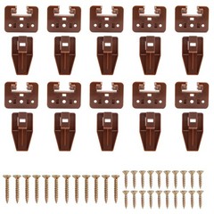 Litoexpe 10 Set Drawer Slide Track Guide Glide with Screw for 10 Set, Brown