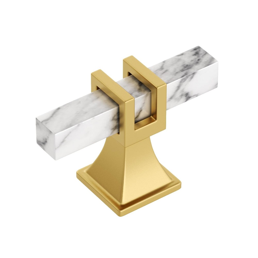 homdiy 10 Pack Gold White Marble Grain Brass Cabinet Knobs Drawer Pulls