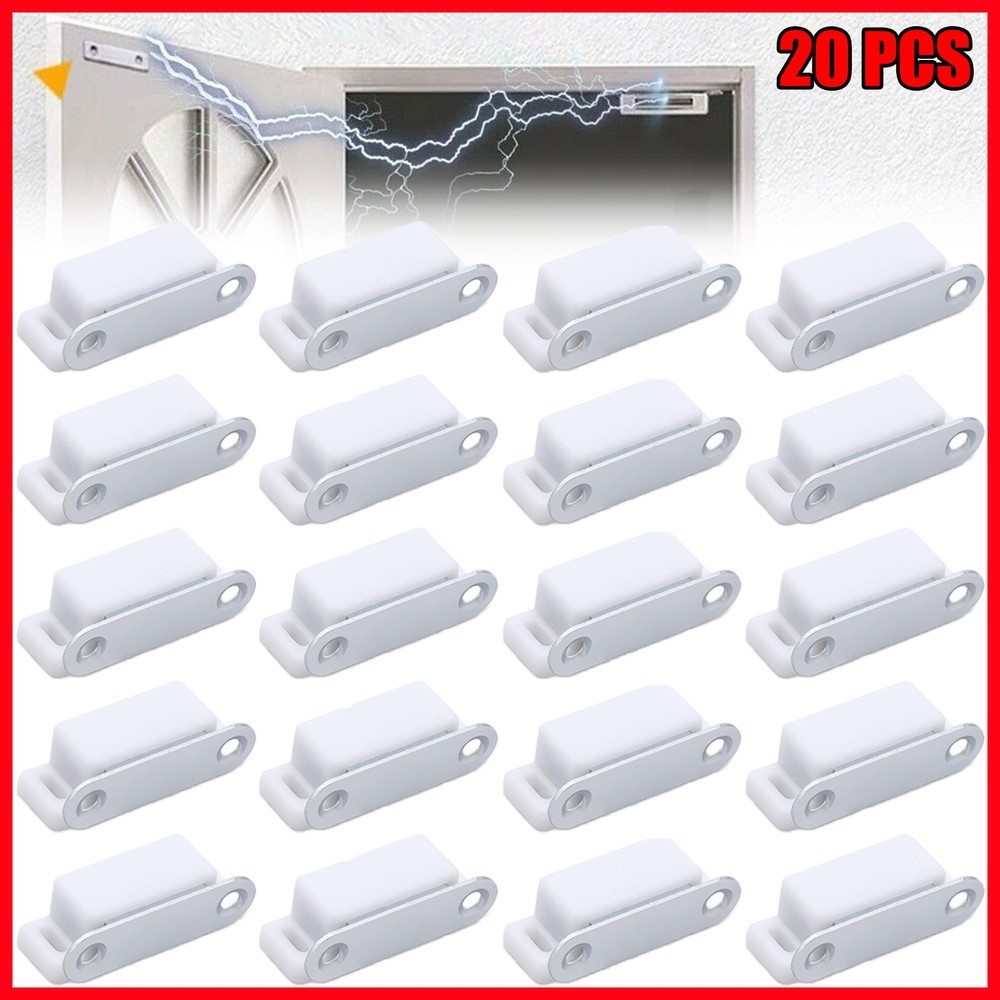 20x Magnetic Cabinet & Door Latch/Catch Closures Kitchen Cabinet Cupboard White