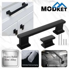 Solid Metal Matte Black Cabinet Pulls Knobs Handles Kitchen Bath Drawer Hardware