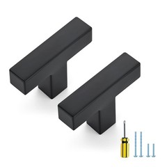 3 PCS Single Hole Square Matte Black Kitchen Cabinet Pulls Drawer Handles