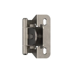 BPR871514 Kitchen Cabinet Hinge 1/4 Inch 6mm Overlay Partial Wrap Nickel 2 PCS