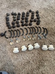 Lot of 68 Metal, Wood, Glass Drawer Knobs Cabinet Pulls Mixed Look