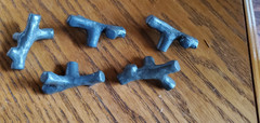 5 Pack Vintage Grey/Silver Heavy Tree Branch Cabinet Knobs, Single Hole Pulls