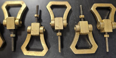 6 Antique Brass Art Deco Hollywood Regency Drawer Pull Cabinet Door Handle 2″