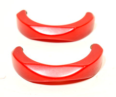 Pair of RED BAKELITE Drawer or Cabinet Pulls