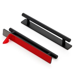 2 PCS Adhesive Cabinet Handles Stick On Black Push Pull Helper 8.35 Inch
