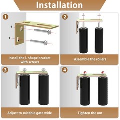 ForoGore 2 Pack 6″ Slide Gate Guide Roller with L-Bracket Universal Sliding G…