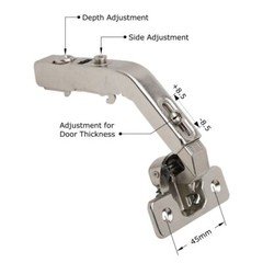 135 Degree Pie Cut Bi-Fold Corner Lazy Susan Self Close Cabinet Hinge