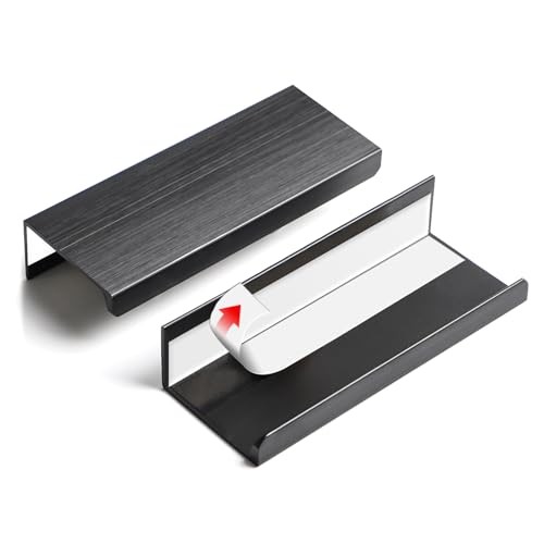 5 Pack self Adhesive Cabinet pulls 3 inch Stick 3-1/8 Inch 8850-Black Brushed