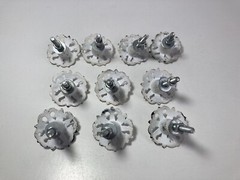 10 Cast Iron Round White Flower Distressed Drawer Cabinet Knob Pull Handle