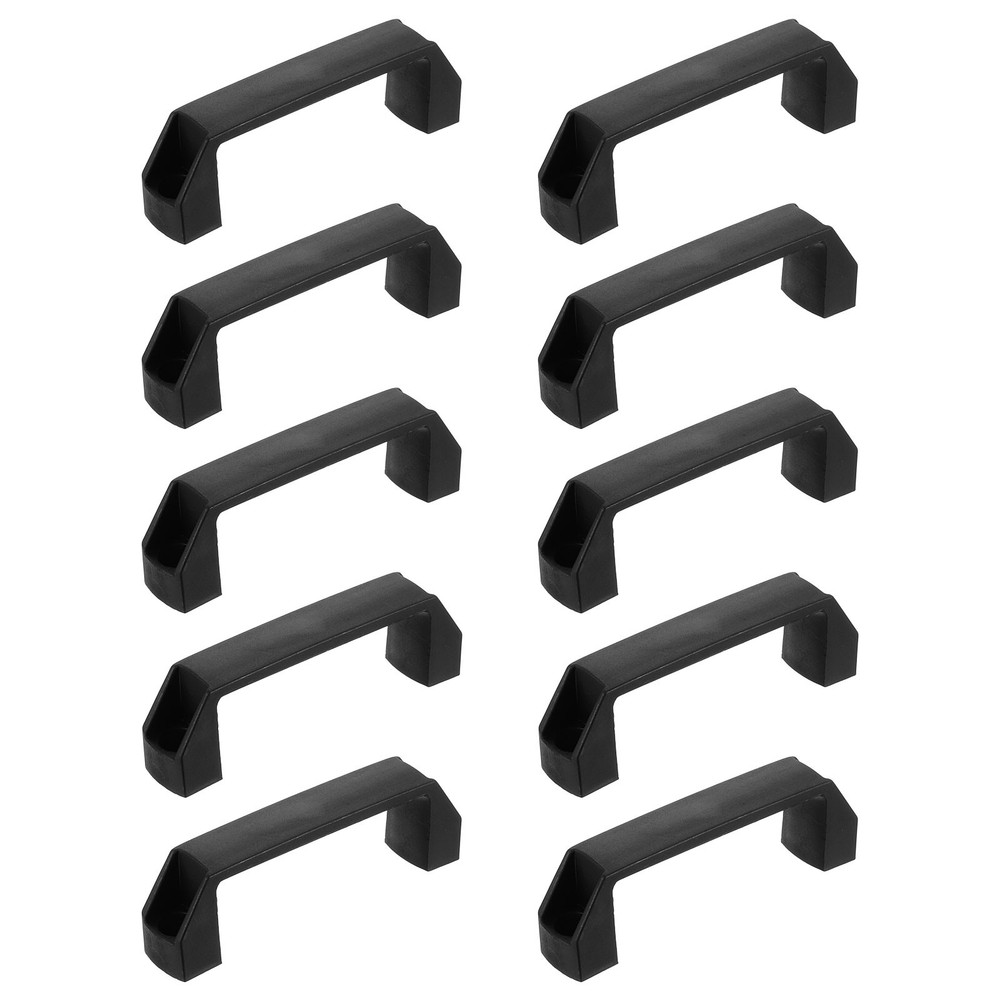 10 Pack Rectangular Plastic Pull Handle, 115mm Hole Center Cabinets Pull, Black