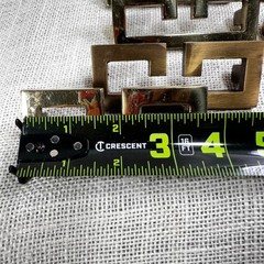 Vintage Greek Key Brass Drawer Pulls Set of 6 Hollywood Regency Fretwork Handles