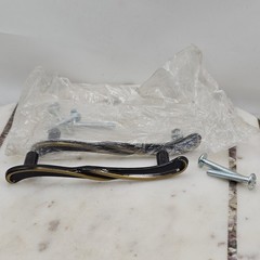 Vintage Cabinet Drawer Pull Handles Bronze Tone 4 3/8 In Centers Pair NOS