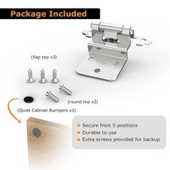 3/8 Inch Inset Cabinet Hinges, 50 Pack Self Closing Flush Face Mount Hinges