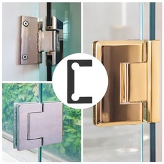 8Pcs Glass Hinge Gasket, Plastic Shower Doors Hinges, Black