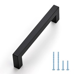 1 Pack Black Cabinet Pulls 5 Inch Square Kitchen Cabinet Handles Matte Black …