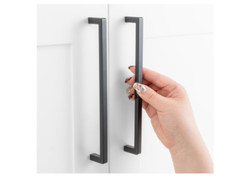 Pack of 5, 7-1/2 Inch Hole Centers, Black Square Bar Kitchen Cabinet Pull Handle