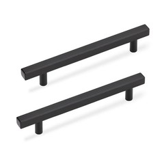Black Kitchen Cabinet Handle 3 3/4 Inch, 5 Pack Matte Black Drawer Pulls Dres…